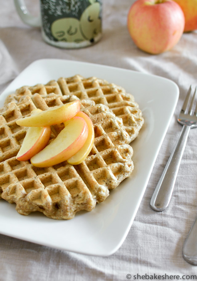 Whole Wheat Apple Ginger Waffles