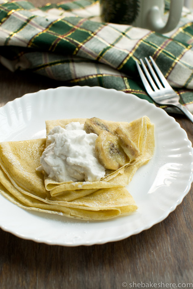 Whole Wheat Crepes with Sauteed Bananas