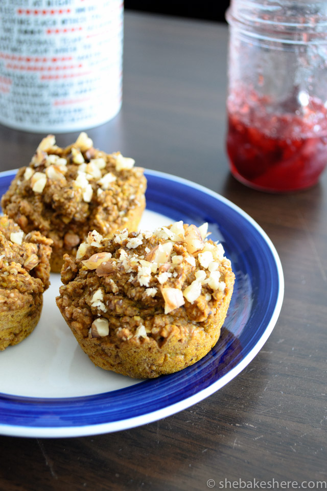 Pumpkin Bran Muffins with Walnuts