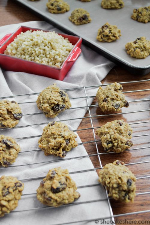 Quinoa Oatmeal Raisin Cookies Revisited She Bakes Here