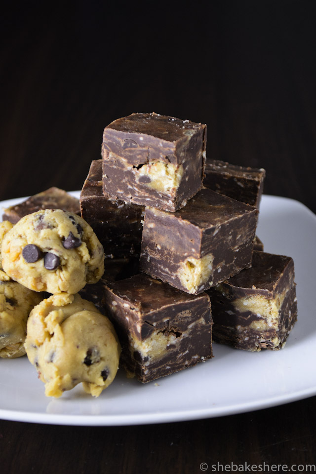Toasted Coconut Chocolate Chip Cookie Dough Fudge