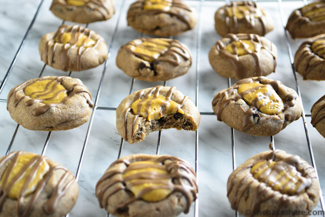 Peanut Butter Chocolate Chip Thumbprint Cookies