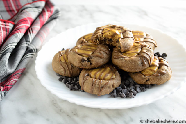 Peanut Butter Chocolate Chip Thumbprint Cookies