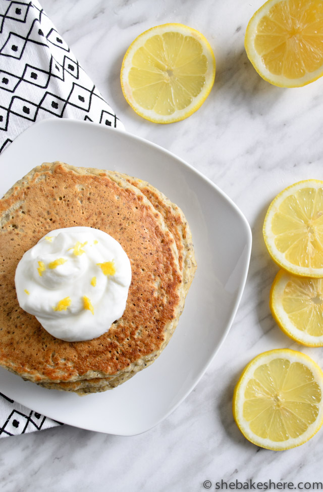Lemon Chia Seed Pancakes She Bakes Here