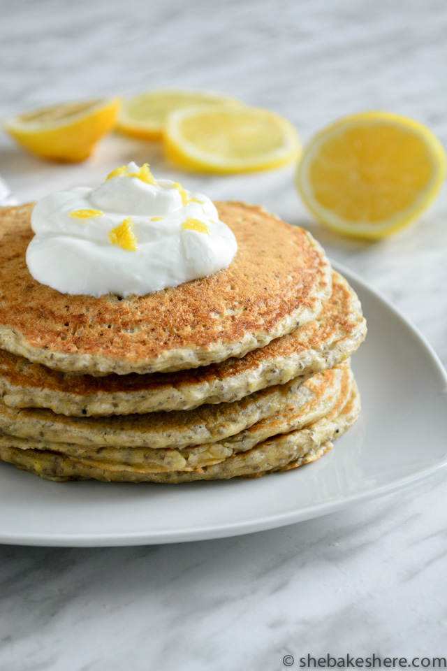 Lemon Chia Seed Pancakes She Bakes Here